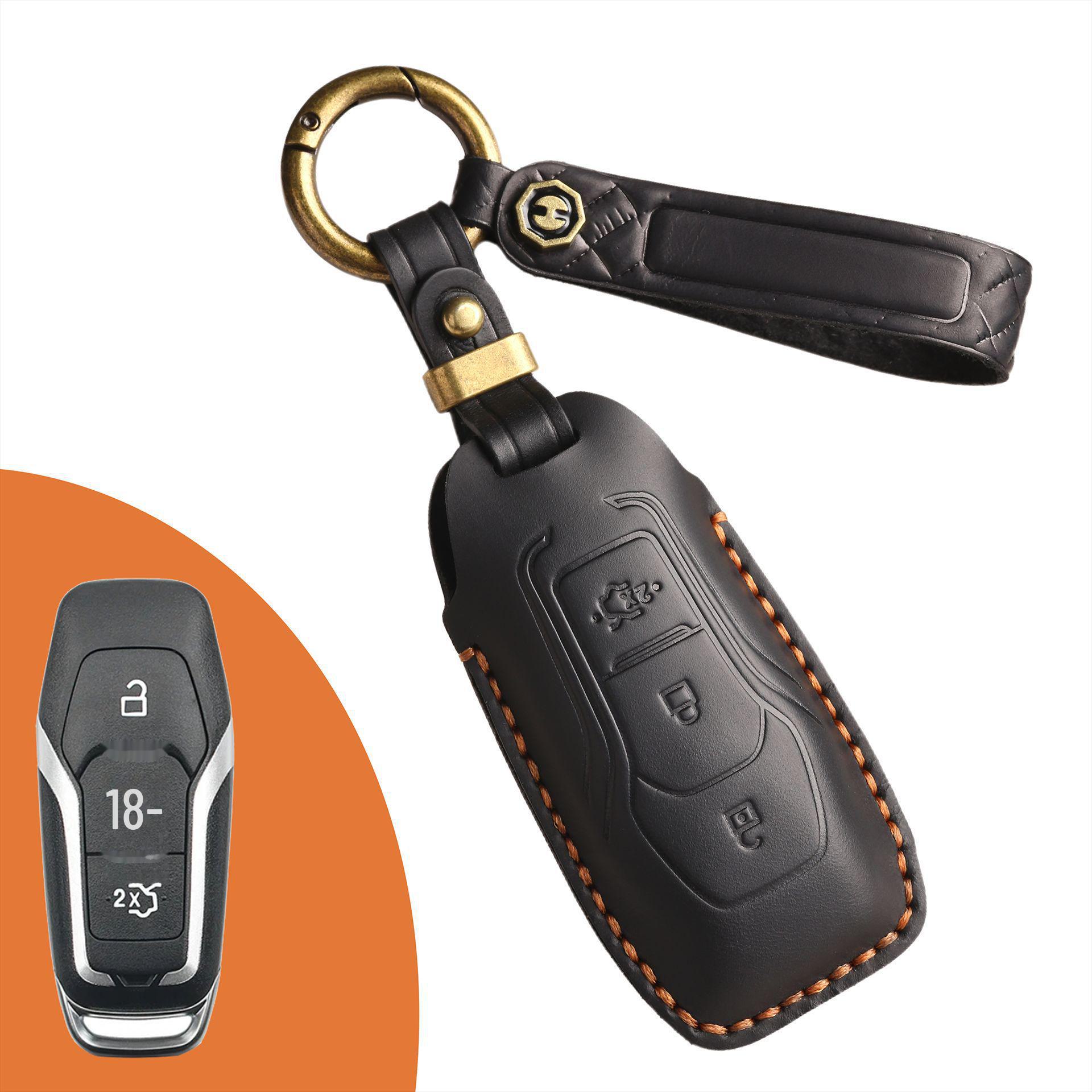 

Кожаный чехол для ключей для Ford Mondeo и Taurus: Ретро-дизайн