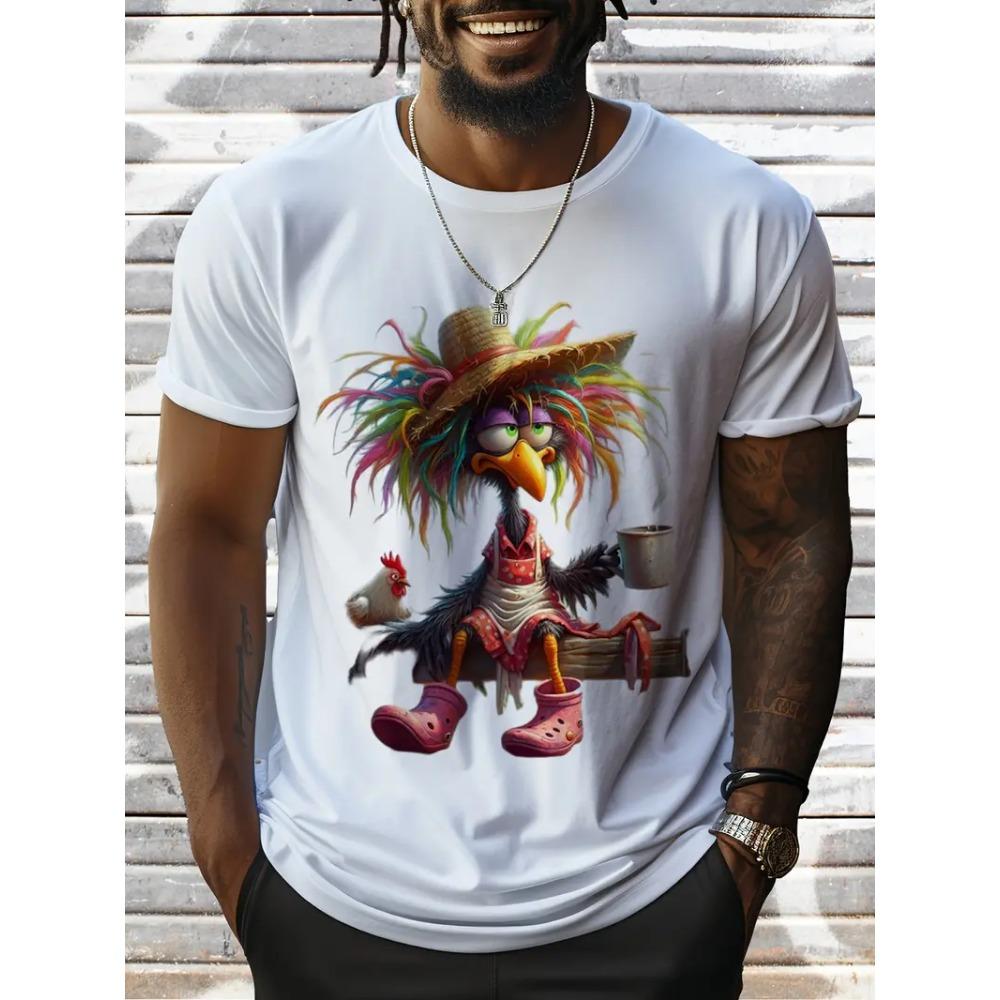 Sommer Herren Outdoor Freizeit Atmungsaktives T-Shirt Kurzarm Cartoon Tier 3D Gedrucktes Muster Groß Übergröße Locker Herren Kinder T-Shirt