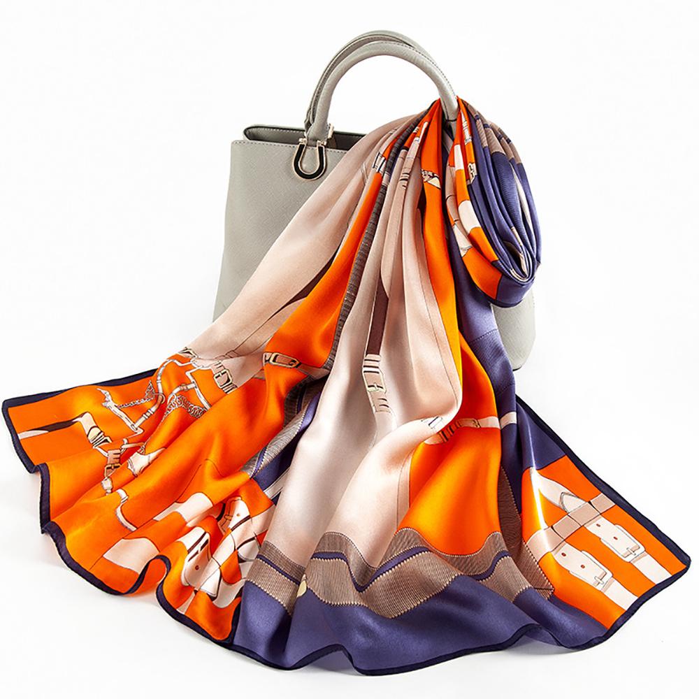 100% Чистый Тутовый Шелк Женский Длинный Шарф Повязка на Голову Шейный Платок Роскошное Женское Украшение для Волос Женская Бандана Шарфы для Сумки 53*170СМ