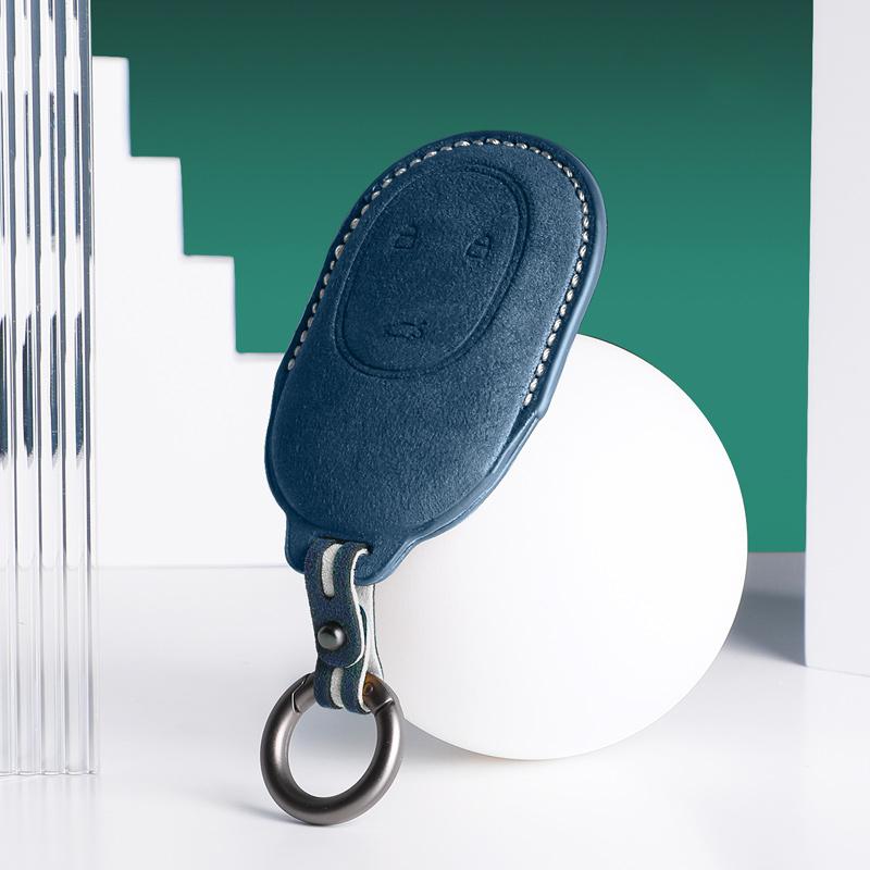 

Fashion New Suede Car Remote Key Case Cover For Weilai Nio Et7 Et5 Auto Key Fob Shell Keychain Auto Accessories