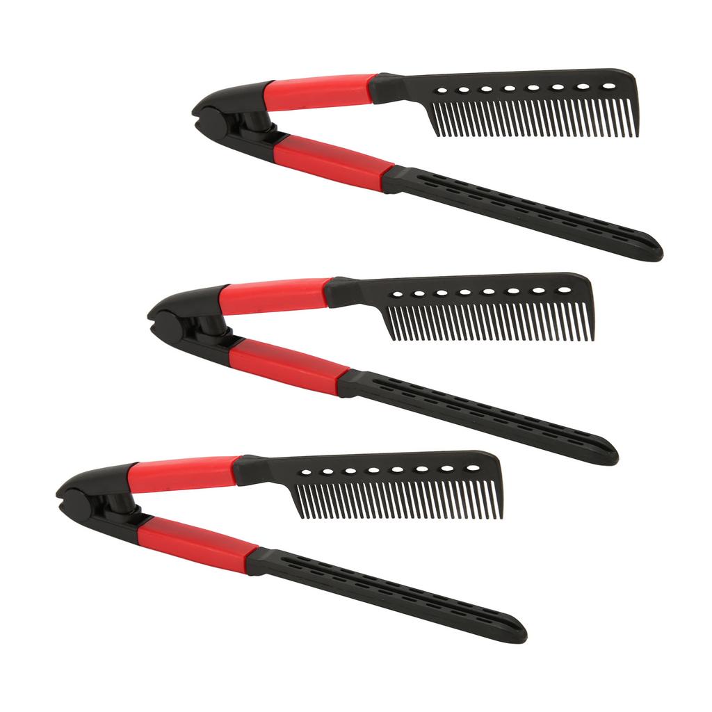 3 Stück V-förmiger Styling-Haarkamm Hochtemperaturbeständiger Haarglättungskamm zum Glätten von verknotetem Haar
