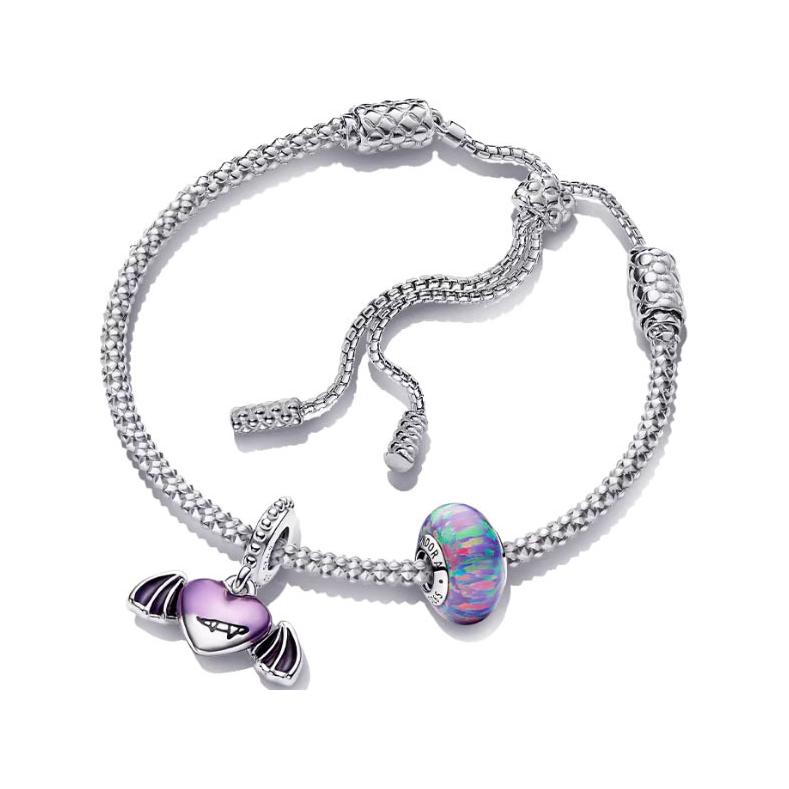 Pandora Heart Wing Pattern Decoration 925 Silver Bracelet Women bracelet ZT3018 Box