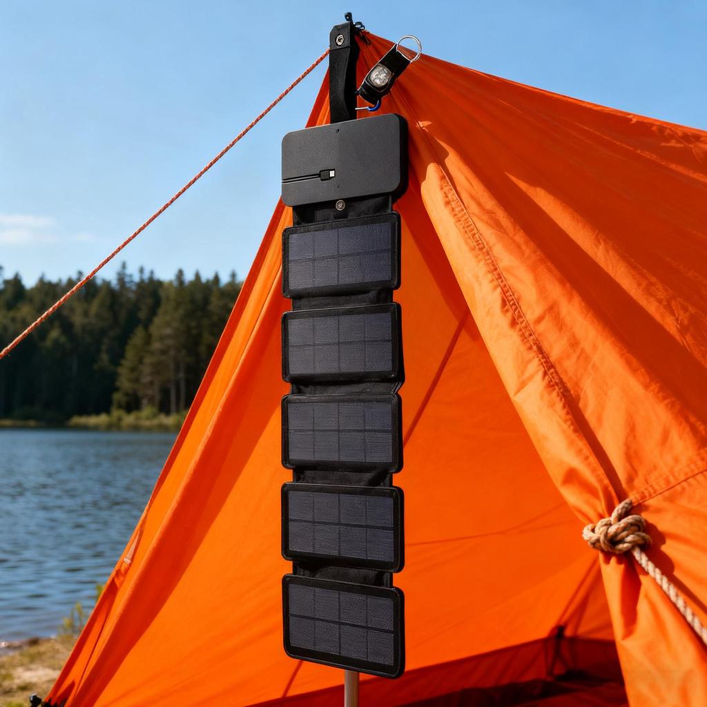 Solar Charger Portable Waterproof Cellphone Charging Device Folding USB Device Charger for Home Outdoor Car RV Hiking Explorer