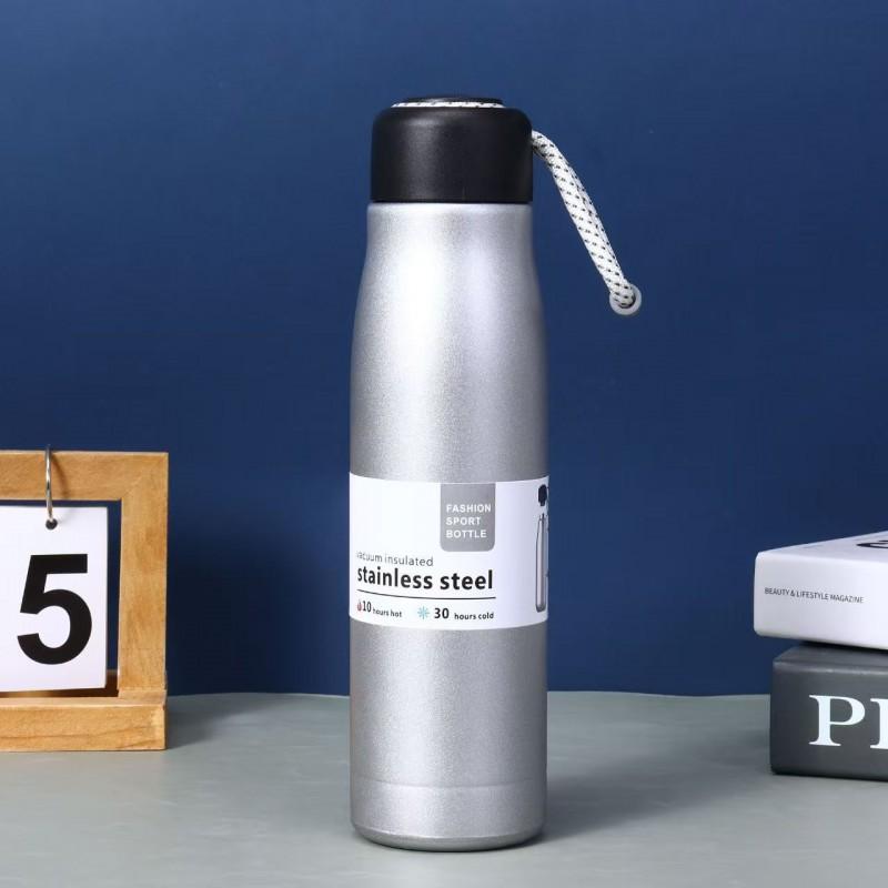 Stainless Steel Vacuum Insulated Water Bottle 550ml Leakproof Portable Travel Cup Women Outdoor Gym Office