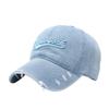 Spot New York Washed Denim Baseball Cap Alphabet Embroidered Cap Sunscreen Visor