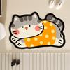 Doormat Decorative Kitten Shape Bath Mat Quick Dry Technology Anti Slip Base For Bathroom Floor Protection