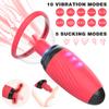 Sucker Breast Enlargement Massager 10 Frequency Vibration Nipple Stimulator Sucking Tongue Licking Sex Toys for Women Adult 18