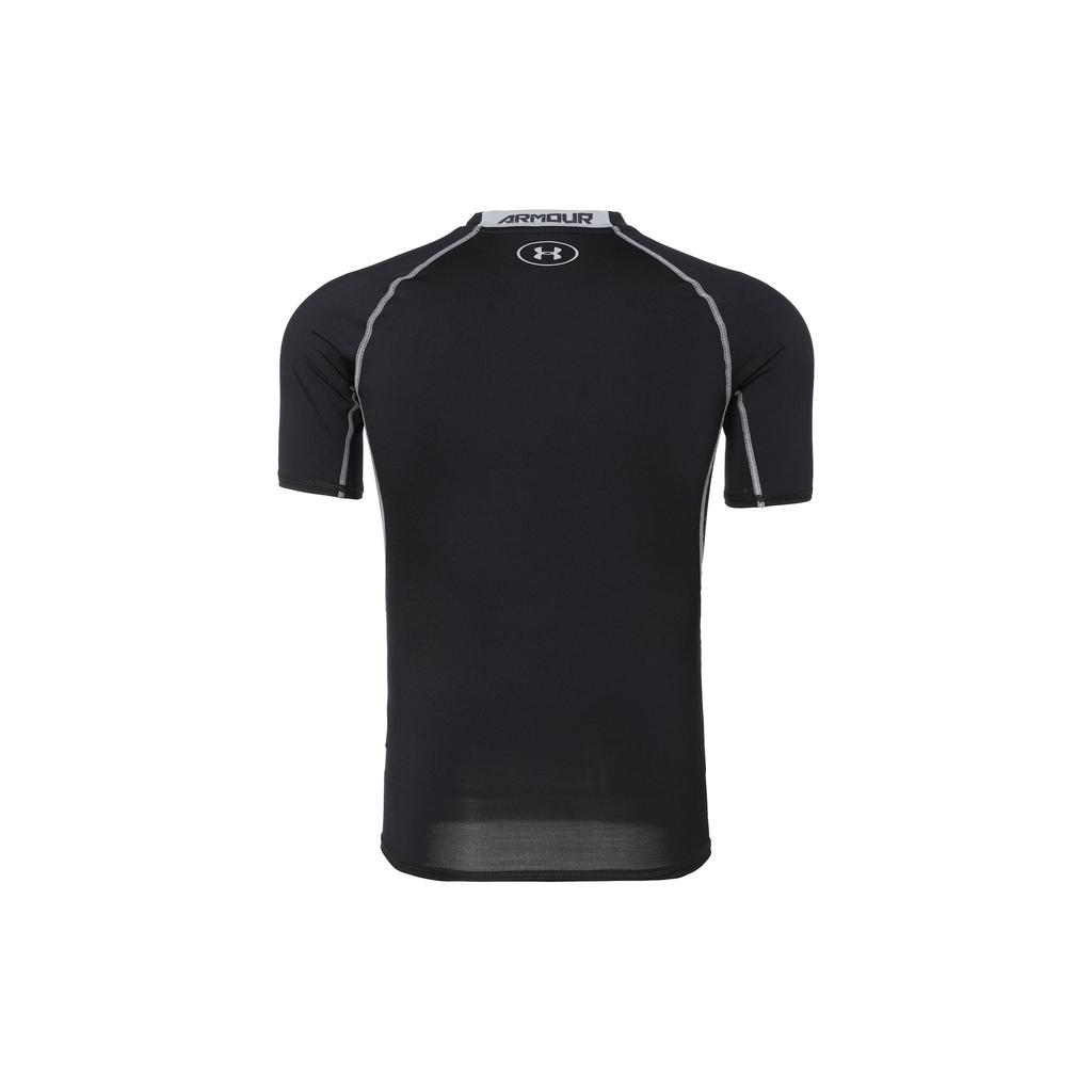 Under Armour Solid Color Short Sleeve Fitness Shirt Men Tops Black 1257468-001