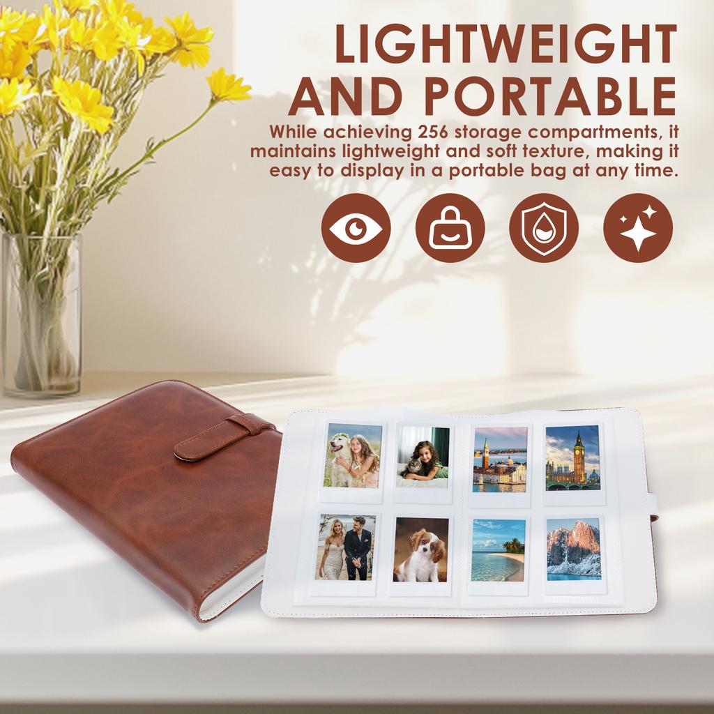 256 Taschen Fotoalbum für 3-Zoll-Bilderhülle Große Kapazität Tragbares Fotoalbum Ticket-Karten-Sammelbuch Geburtstagsgeschenk