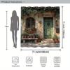 Rustic Stone Door With Ivy And Potted Plants Shower Curtain For Bathroom Decor, Perfect For Adding Vintage Charm