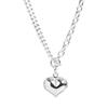 Korean Inspired Sweetheart Double Layer Necklace - Retro Peach Heart Clavicle and Creative Sweater Chain for Women