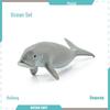 Marine Animal Model Set: Shark, Turtle, Dolphin, Whale, Penguin, Crab, and Seabed Creatures