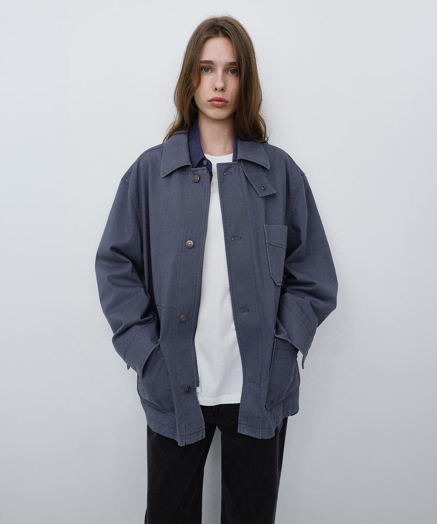 DUNST Unisex Chore Jacket_Udja6C104_Blue