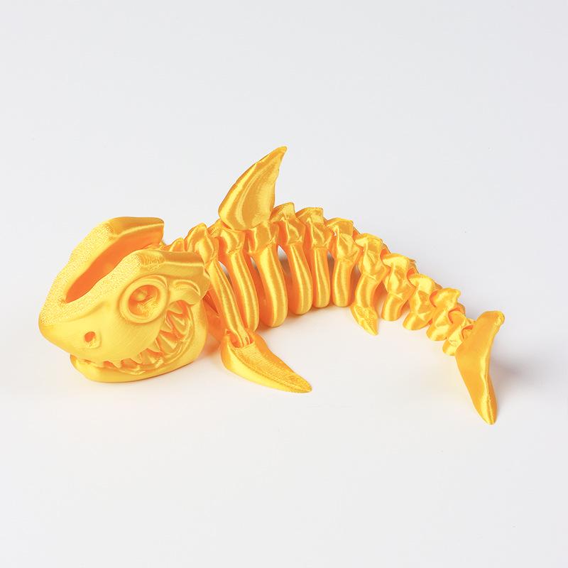 Articulated 3D Printed Shark Skeleton Toy Figurine 19.5cm Shark