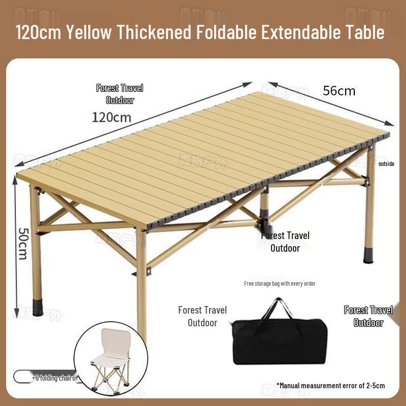 Egg Roll Portable Folding Table and Chair Set for Camping and Picnics