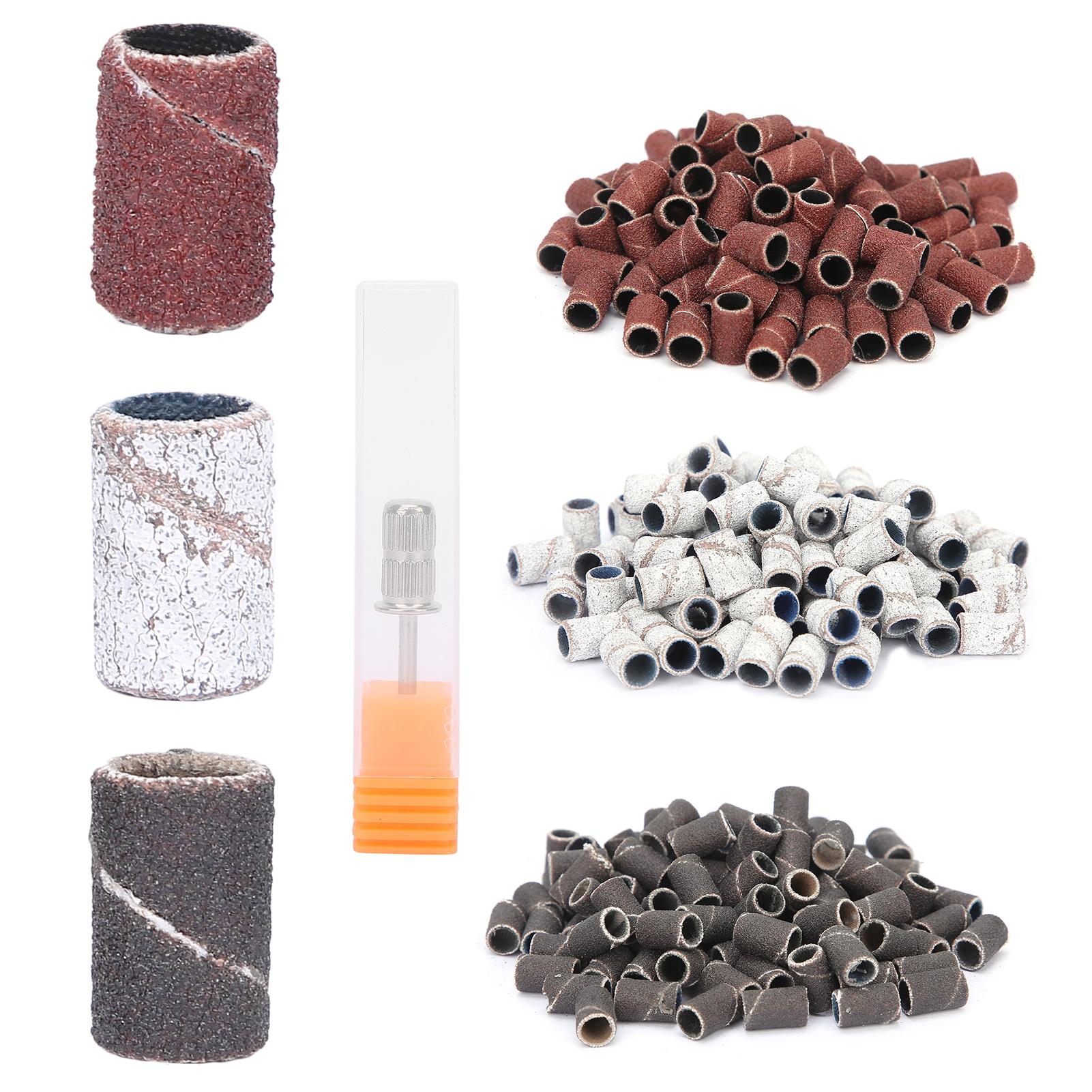 

300pcs Sanding Bands 80# 120# 180# Grit File Nail Manicure Pedicure Tool with Shaft