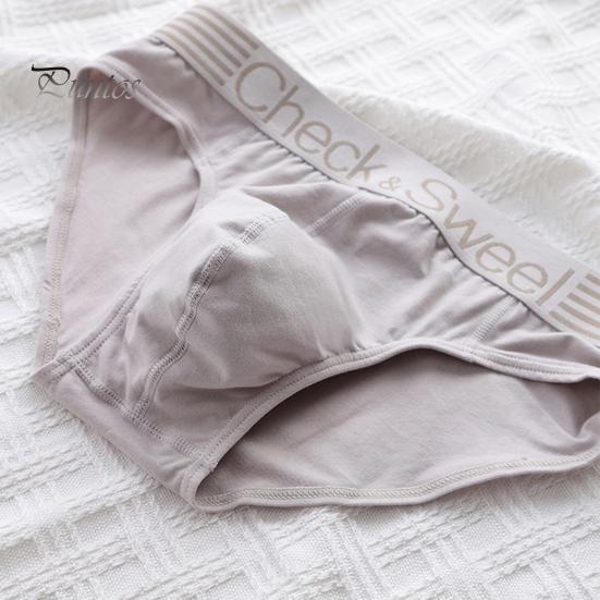 Dreieckige Unterwäsche für Herren, einfarbige Shorts mit Buchstabendruck, atmungsaktiv, lockere Unterhose mit breiter Krempe für Teenager zum täglichen Tragen und Schlafen