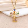 Necklace Cross ins Punk Cross Necklace Accessories Women's Fashion Personality Niche Design Copper Inlaid Zircon Accessories Women