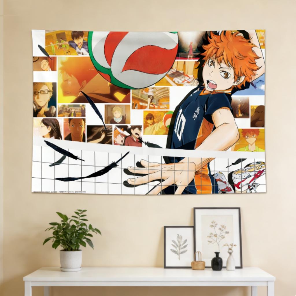 High Quality HHHHaikyuu Theme Tapestry MultiSize Flat Print for Fan Room Dorm Living Room Festival Party Daily Gift Idea