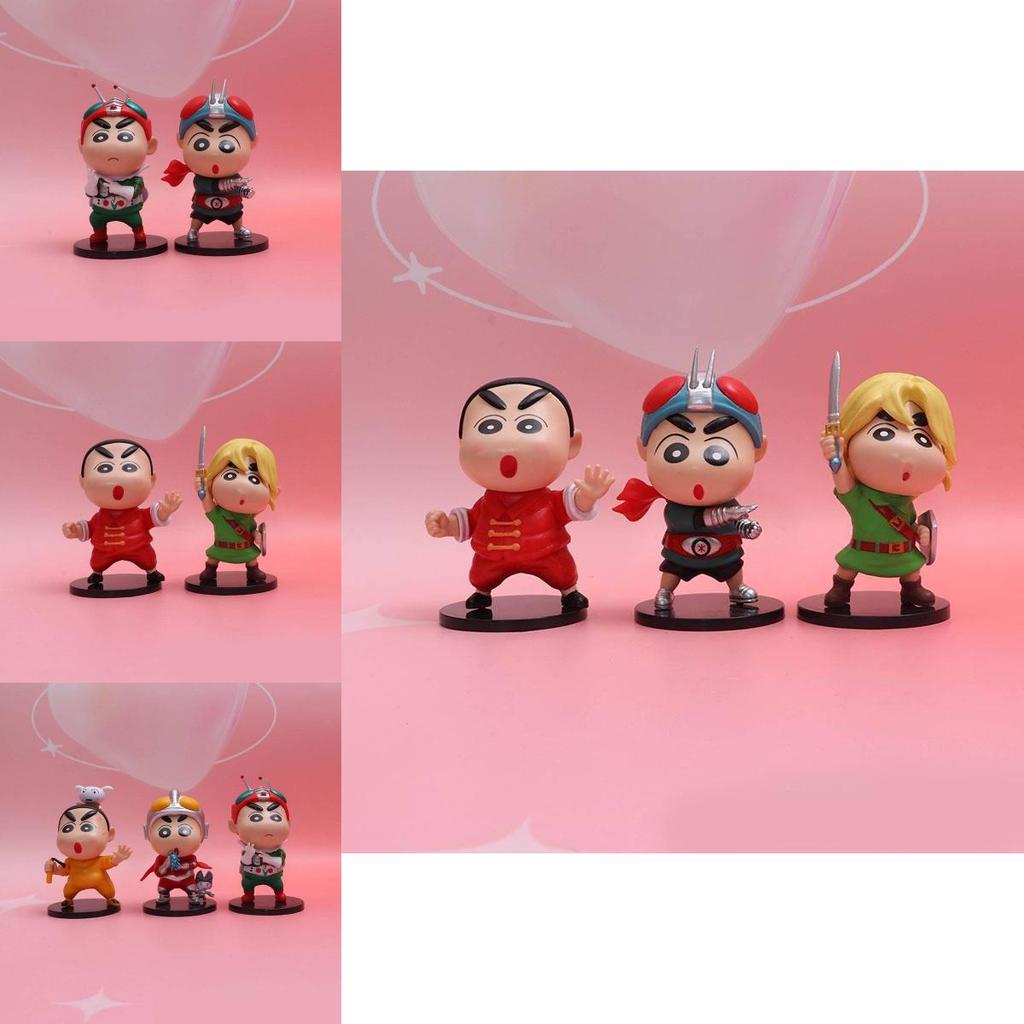 Adorable Crayon Shin Chan Figure Collection Featuring Six Unique Character Designs
