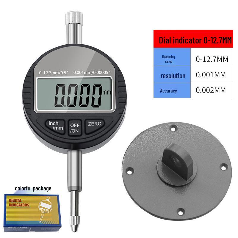 12.7mm Digital Display Dial Indicator - 0.01mm Micrometer Depth Gauge Accurate to 0.001mm