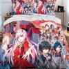 3D Zero Two DARLING In The FRANXX Anime Comforter Bedding Set,Duvet Cover Bed Set Quilt Cover Pillowcase,Queen Size Bedding Set