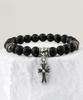 Shoveoff Cross Schwarzes Mattes Onyx Edelstein Armband C24Svb-1015