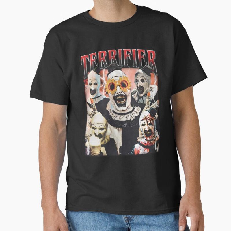 Terrifier der Clown 80er Jahre Vintage Horrorfilme Geschenk T-Shirt für Männer große Größe Erwachsenen Oberteile S-6