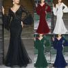 Elegant Black Fishtail Lace Evening Dress - 2025 Summer Collection
