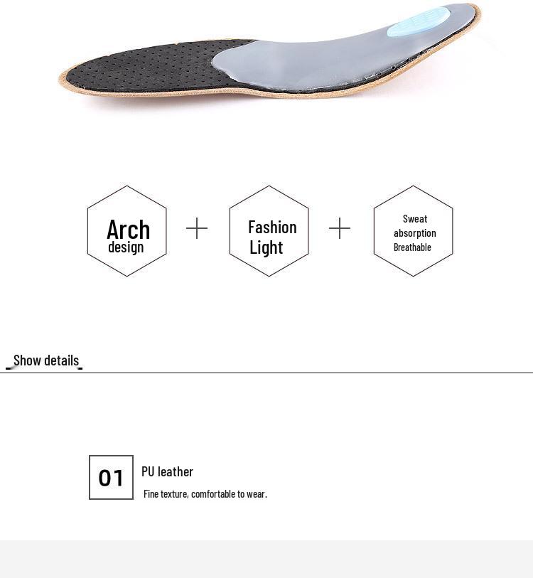 Unisex Leather Orthotic Insoles for Flat Feet: XO-Legs Support, Shock Absorbing, Breathable