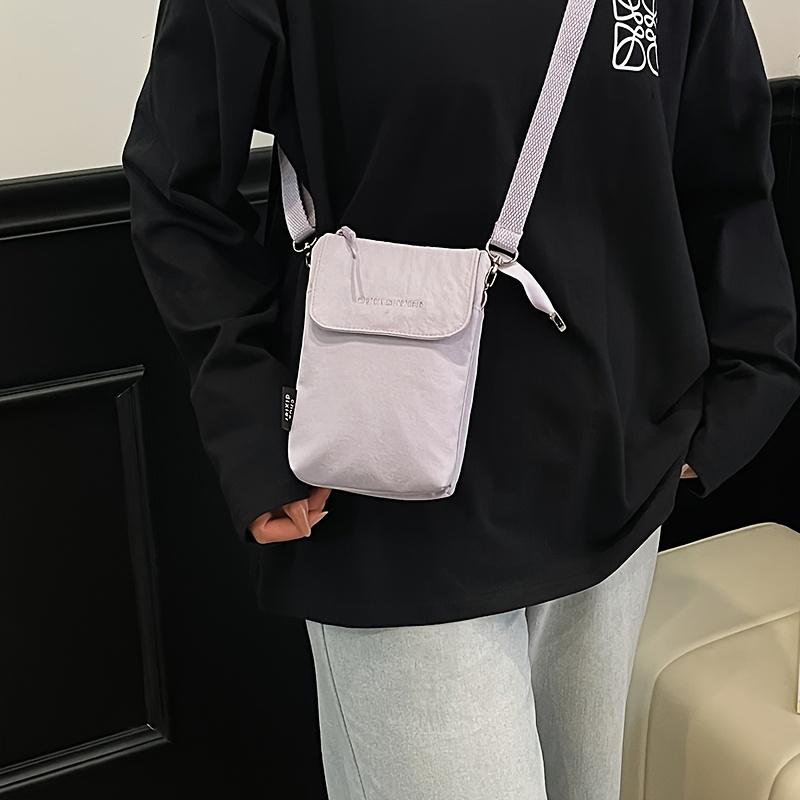 

Women s Mini Crossbody Bag with Adjustable Strap - Compact Everyday Purse, Zipper Closure, Phone Pocket - Lightweight Polyester Bag фіолетовий