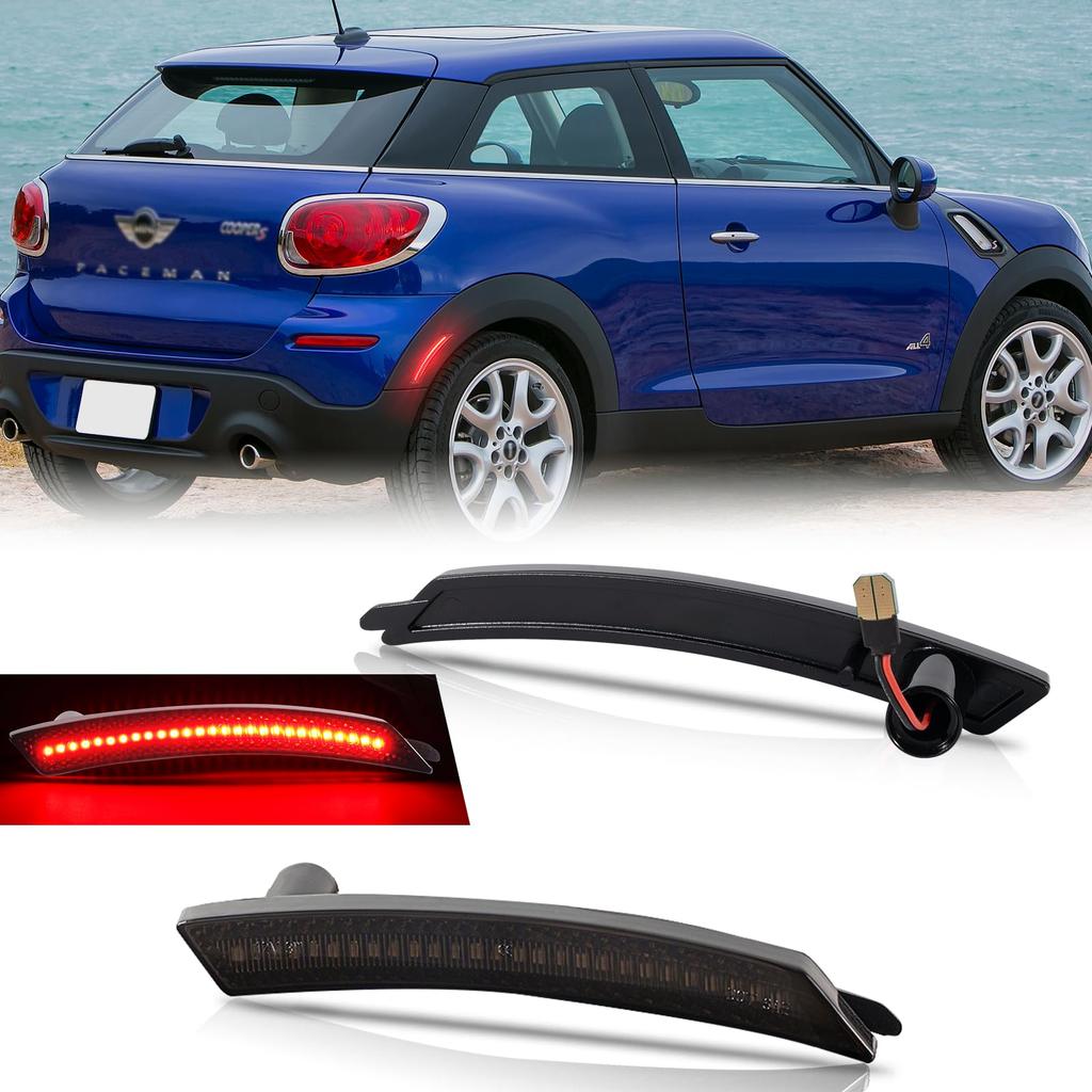 NEIFILES Mini Cooper R55 R56 R57 R58 R59 R60 R61 Red Rear Brake and Tail Lights of Genuine Replacement Smoked Lenses (Set 2)