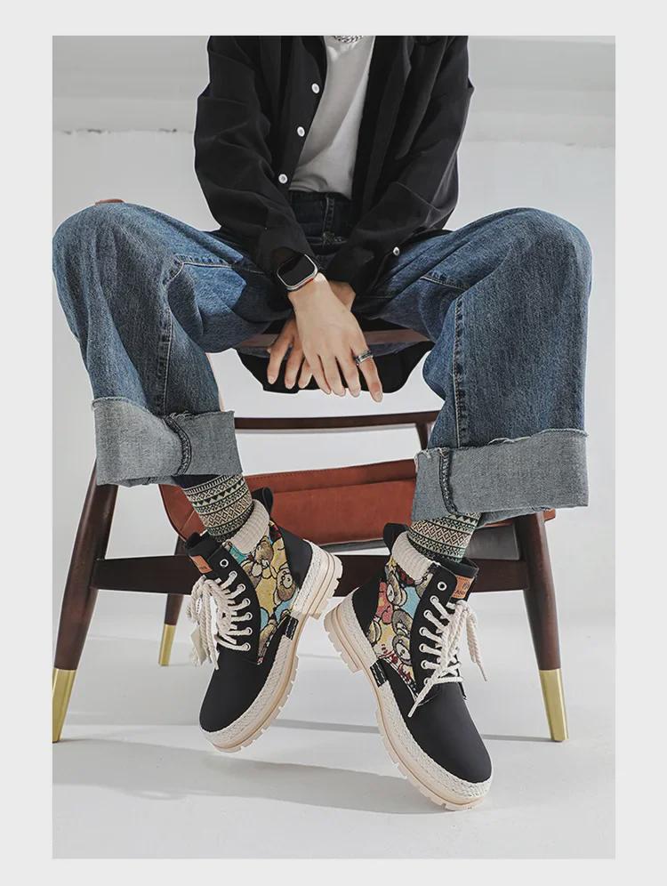 Autumn/Winter High-Top Martin Boots: Casual, Fashionable, Outdoor Motorcycle Boots for Couples.