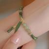 Leaf Green Bamboo Bracelet Bamboo Shape Leaf Pendant Bracelet Imitation Stone Bracelet  Women