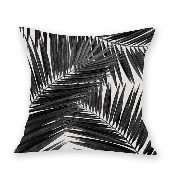 Printed Imitation Gold-pinning Plush Creative Leaf Pillowcase Style Pillow Waist Sofa Decoration