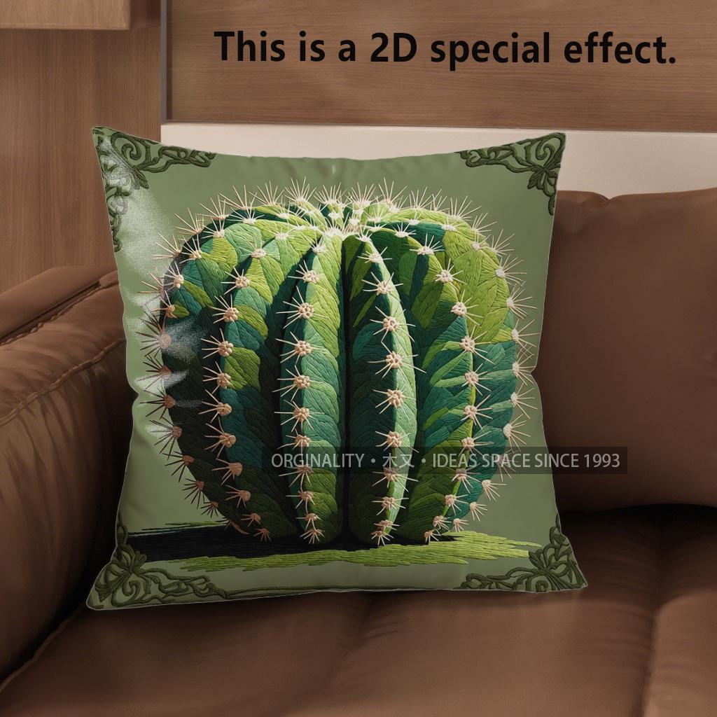 2D Boho Kaktus Druck Überwurf Kissenbezüge Muster Kissenbezug Geeignet für Sofa Schlafzimmer Auto Kissenbezug