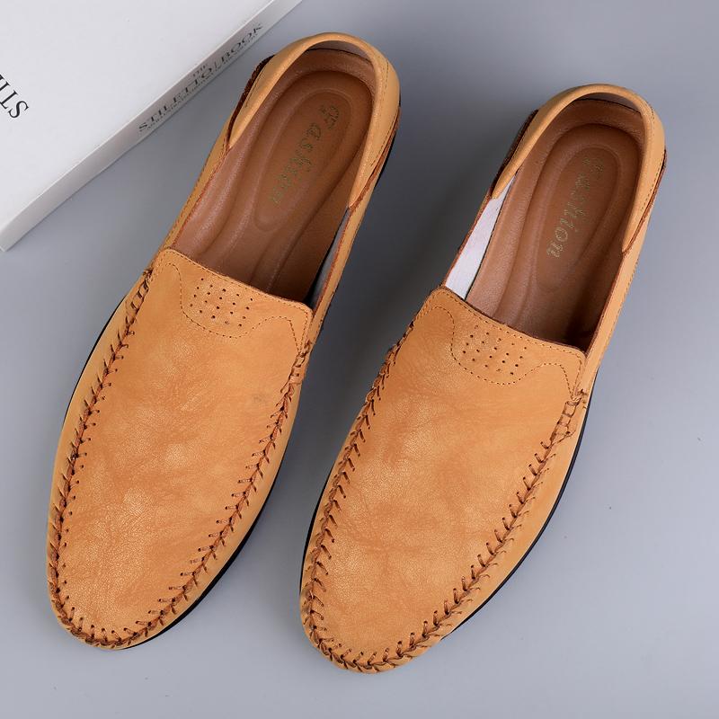 Модные мужские мокасины из нубука — фото 4