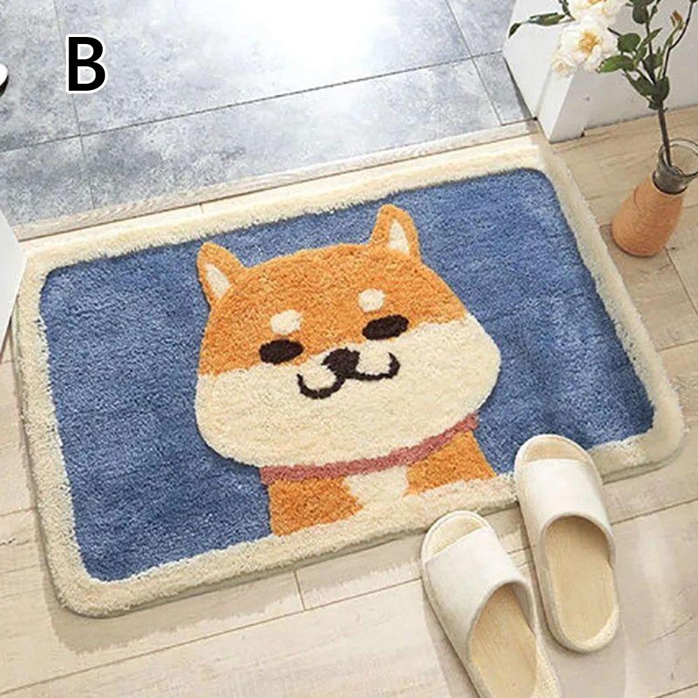 Plush Surface Cartoon Floor Mat Wear-resistant Bathroom Mat New Cashmere Floor Mat  Entrance Door