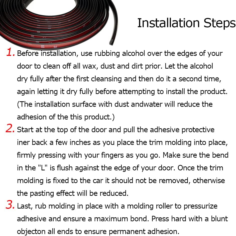 Automotive Door Edge Trim Molding Kit With Tape, L Shaped Lip Guard For Car Fenders, Running Boards, Camper Shells, Spas, Mirrors Edge And More,