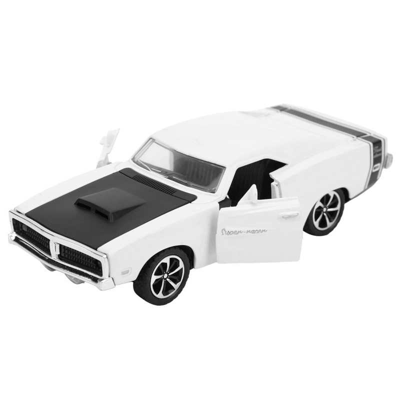 Model Mașină de Curse Dodge Super la Scară 1/32, Jucărie Mașină cu Sunet și Lumină, Model Mașină Aliaj cu Tragere Înapoi Retro pentru Familie pentru Acasă