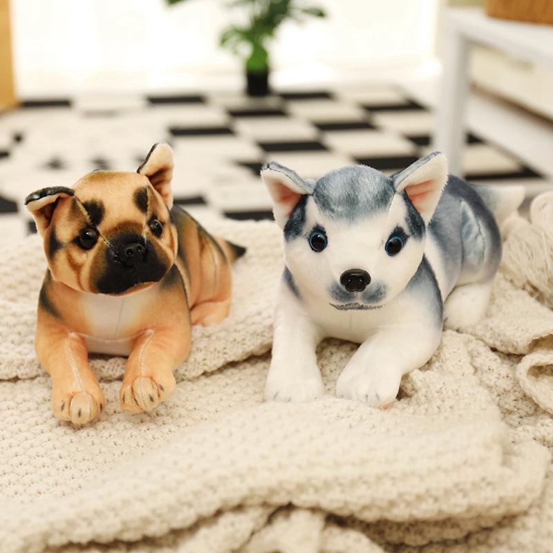 Cute Simulation Puppy Dog Spotted Dog Doll Plush Toy Shar Pei Dog Husky Doll Children's Doll