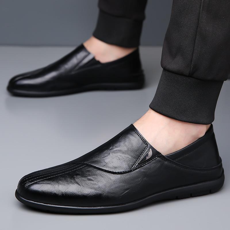 Fashion British Spring Autumn Business Men's Dress Shoes Fashion Slip-on Soft Sole Driving Shoe Male Designer Flat Leather Shoes for Men