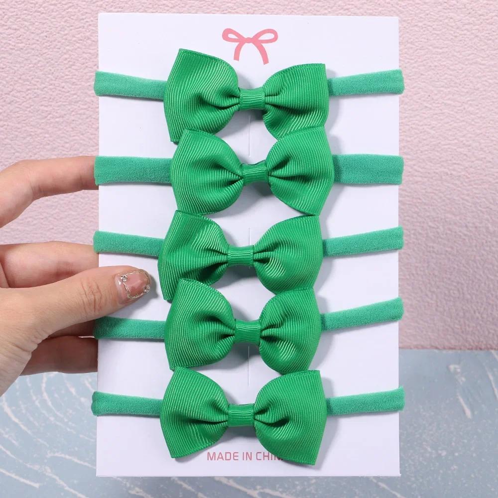 5/6Pcs Girls Solid Color Bowknot Headband For Baby Kids Grograin Ribbon Headwear Hair Bands Infant Hair Accessories