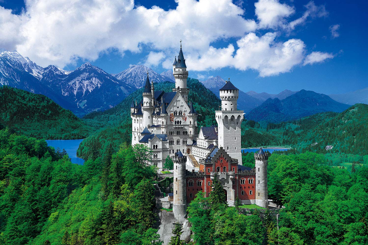 EPOCH Very Small Piece Jigsaw Puzzle Fairy Tale Landscape Neuschwanstein Castle Sky Germany 50×75cm 23-608s with Glue Spatula Ticket