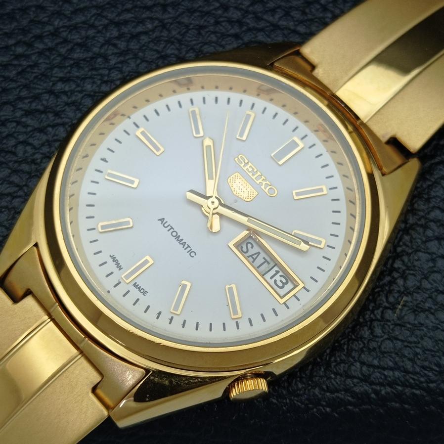 CEAS SEIKO 5 AUTOMAT VINTAGE RECONDITIONAT 6309A JAPONIA BĂRBĂTESC CADRAN ALB a425908-2