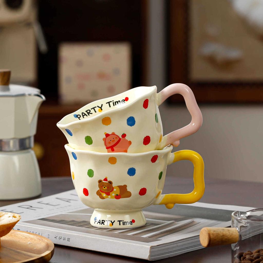 Cute Graffiti Mug Ceramic Water Cup Home Drink Girl Office Milk Coffee Breakfast Cup Yogurt Bowl