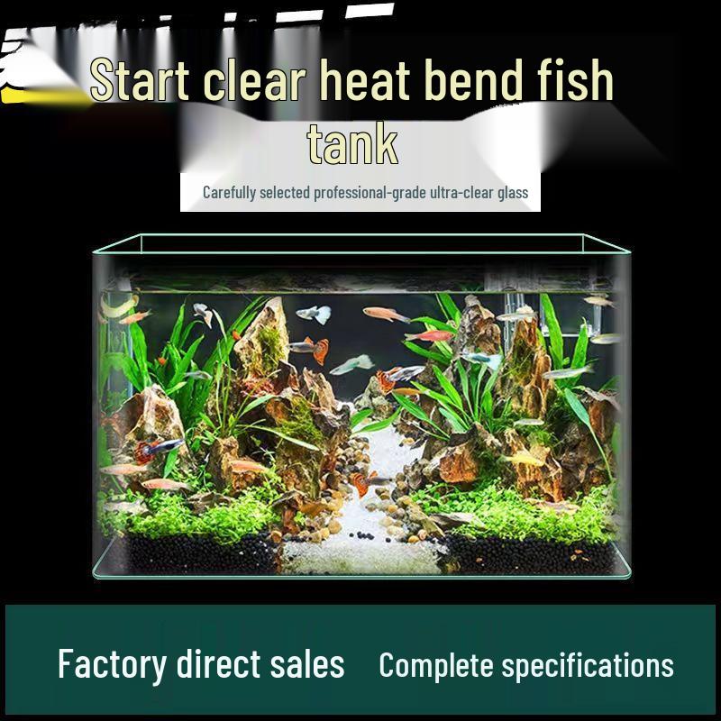 Ultra White Gold Crystal Fish Tank for Living Room, Office, Hotel Lobby - Ornamental Large Display