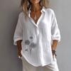 QICED Damesmode Casual Blouses & Overhemden met Lange Mouwen en V-hals