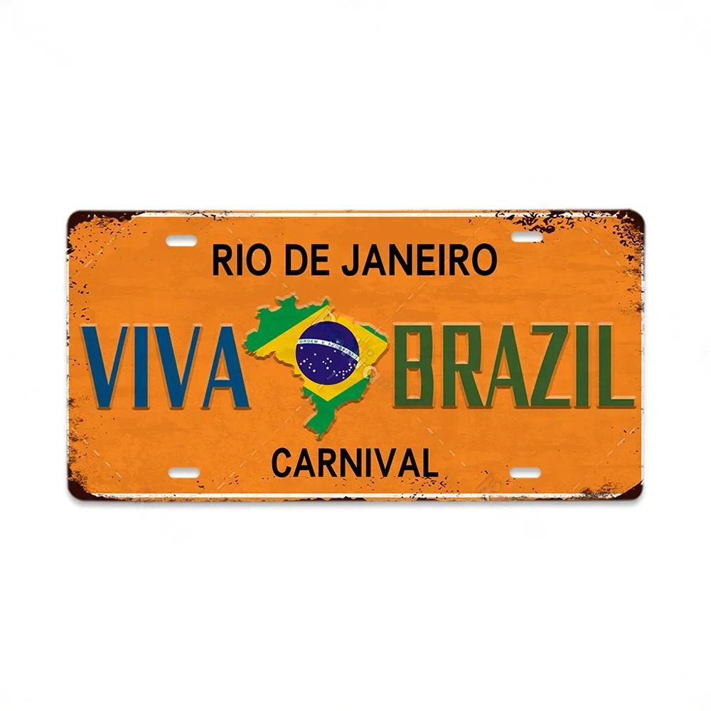 Retro Tin Sign License Plate Various Regions Metal Signs Posters Decor Italy Brazil Japan Poland Korea Ireland Bar Garage Pla