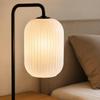 Decorative Cover Striped Glass Lamp Shade Lantern Shaped Vertical Striped Table Lamp